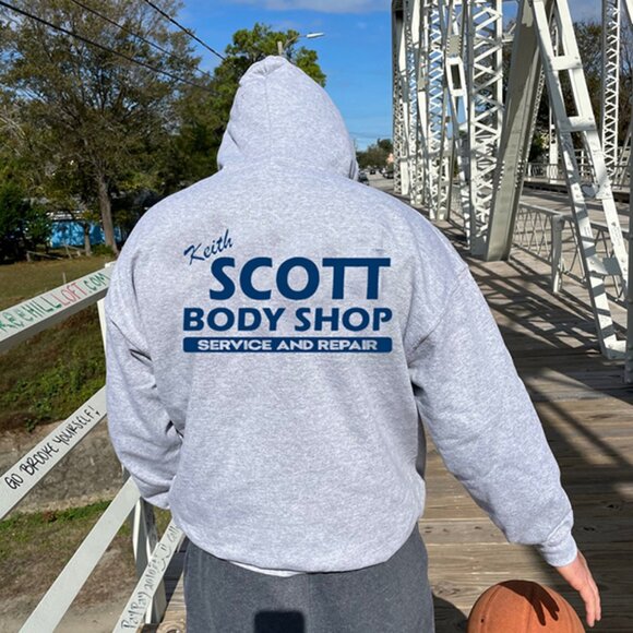 New Keith Scott Body Shop Hoodie One Tree Hill TV Show Pullover - Picture 1 of 8